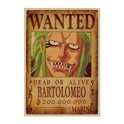 La Boutique One Piece Affiche Wanted One Piece Bartolomeo
