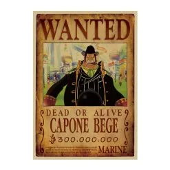 La Boutique One Piece Affiche Wanted One Piece Capone Bege