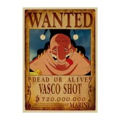 La Boutique One Piece Affiche Wanted One Piece Vasco Shot