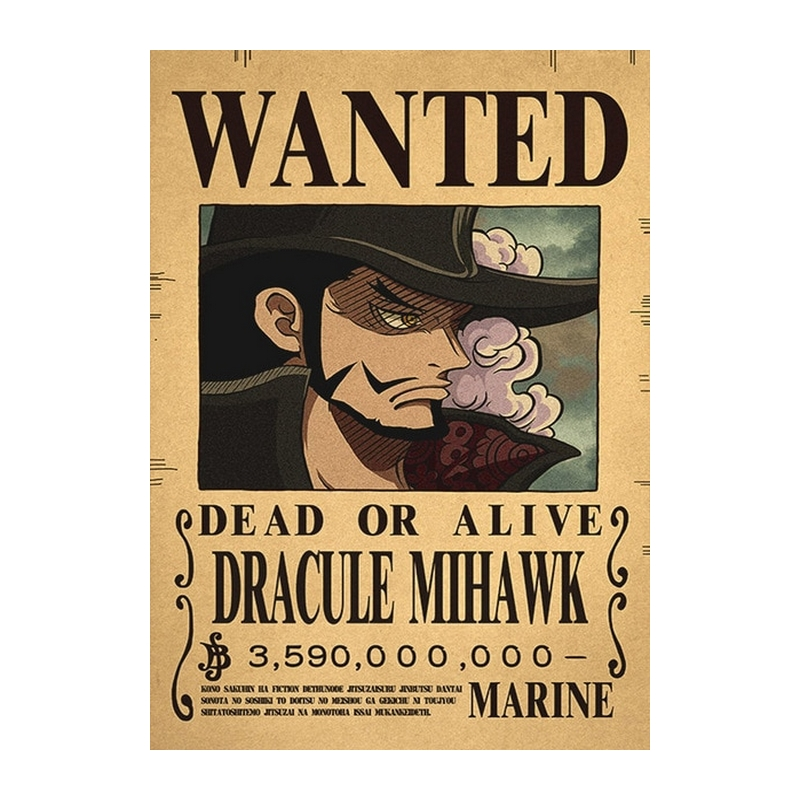 La Boutique One Piece Affiche Wanted One Piece Dracule Mihawk 2 3 La Boutique One Piece Affiche Wanted One Piece Dracule Mihawk 2