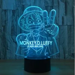 La Boutique One Piece Lampe 3D One Piece Luffy Prime -Vêtements Soldes lampe 3d one piece monkey luffy prime bleu 2