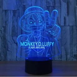 La Boutique One Piece Lampe 3D One Piece Luffy Prime -Vêtements Soldes lampe 3d one piece monkey luffy prime bleu