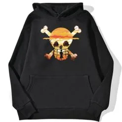 La Boutique One Piece Sweatshirt One Piece Logo Paysage -Vêtements Soldes sweatshirt hoodie one piece logo paysage noir