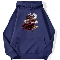 La Boutique One Piece Sweatshirt One Piece Luffy Gear 4 -Vêtements Soldes sweatshirt hoodie one piece luffy gear 4 bleu marine