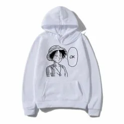 La Boutique One Piece Sweatshirt One Piece Luffy OK 7 La Boutique One Piece Sweatshirt One Piece Luffy OK -Vêtements Soldes sweatshirt hoodie one piece luffy ok blanc