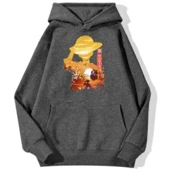 La Boutique One Piece Sweatshirt One Piece Luffy Paysage -Vêtements Soldes sweatshirt hoodie one piece luffy paysage gris fonce
