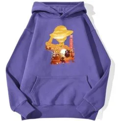 La Boutique One Piece Sweatshirt One Piece Luffy Paysage -Vêtements Soldes sweatshirt hoodie one piece luffy paysage violet