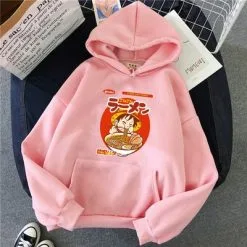 La Boutique One Piece Sweatshirt One Piece Luffy Ramen -Vêtements Soldes sweatshirt hoodie one piece luffy ramen rose