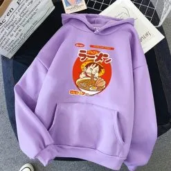 La Boutique One Piece Sweatshirt One Piece Luffy Ramen -Vêtements Soldes sweatshirt hoodie one piece luffy ramen violet
