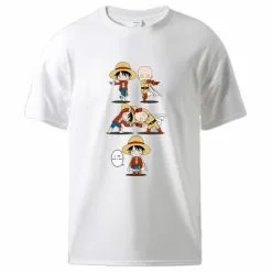 La Boutique One Piece T-Shirt One Piece Luffy & Saitama -Vêtements Soldes t shirt one piece luffy saitama fusion blanc